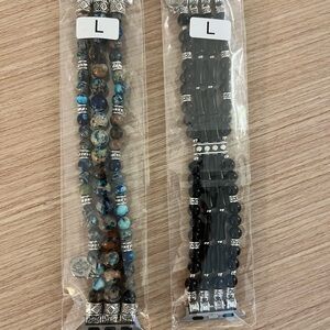 Cape Diablo Beaded Apple Watch Watchbands - Blue and Black